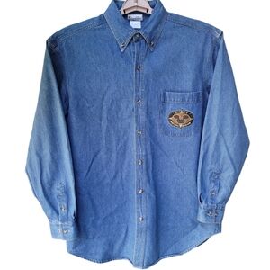 Walt Disney World Animal Kingdom 1998 Denim Button Down Shirt Size M